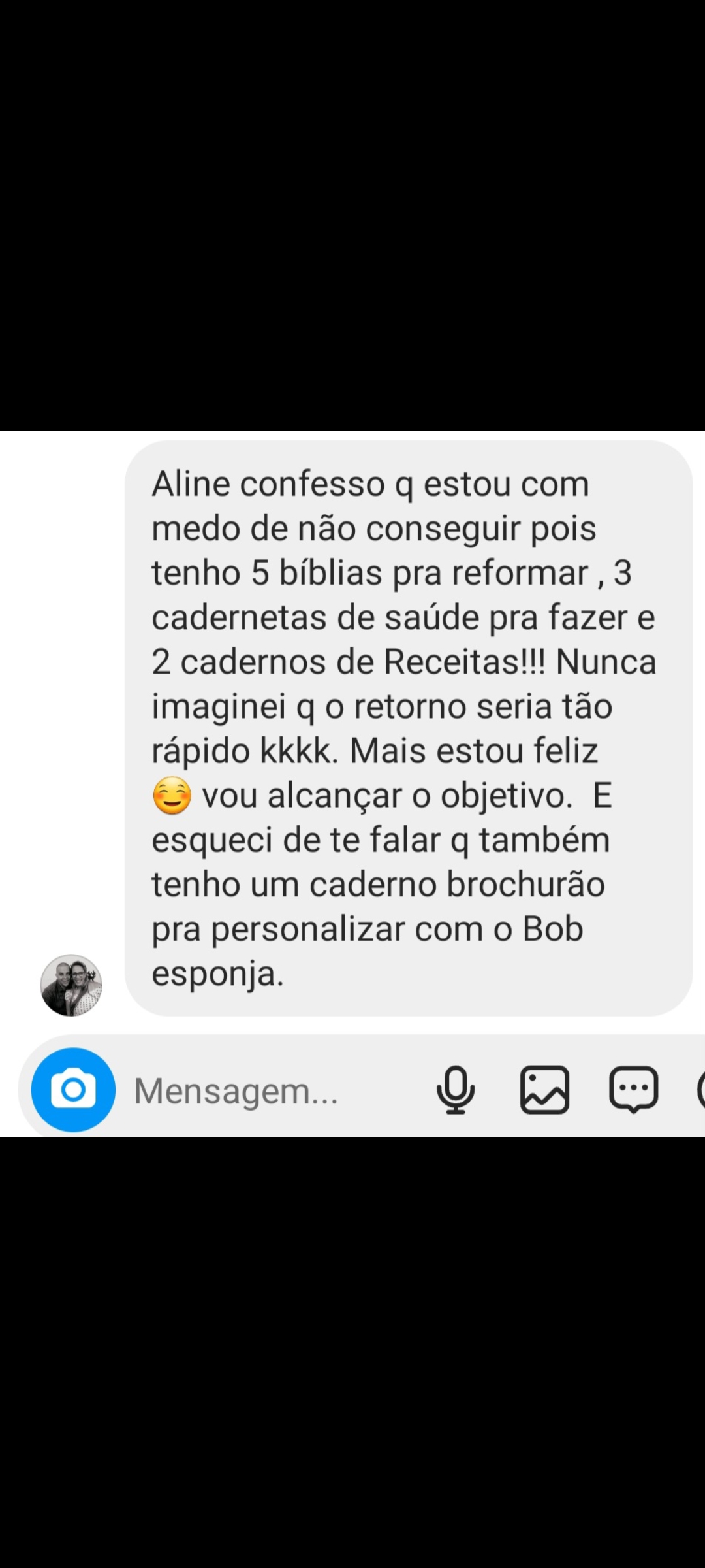 Depoimento de aluna