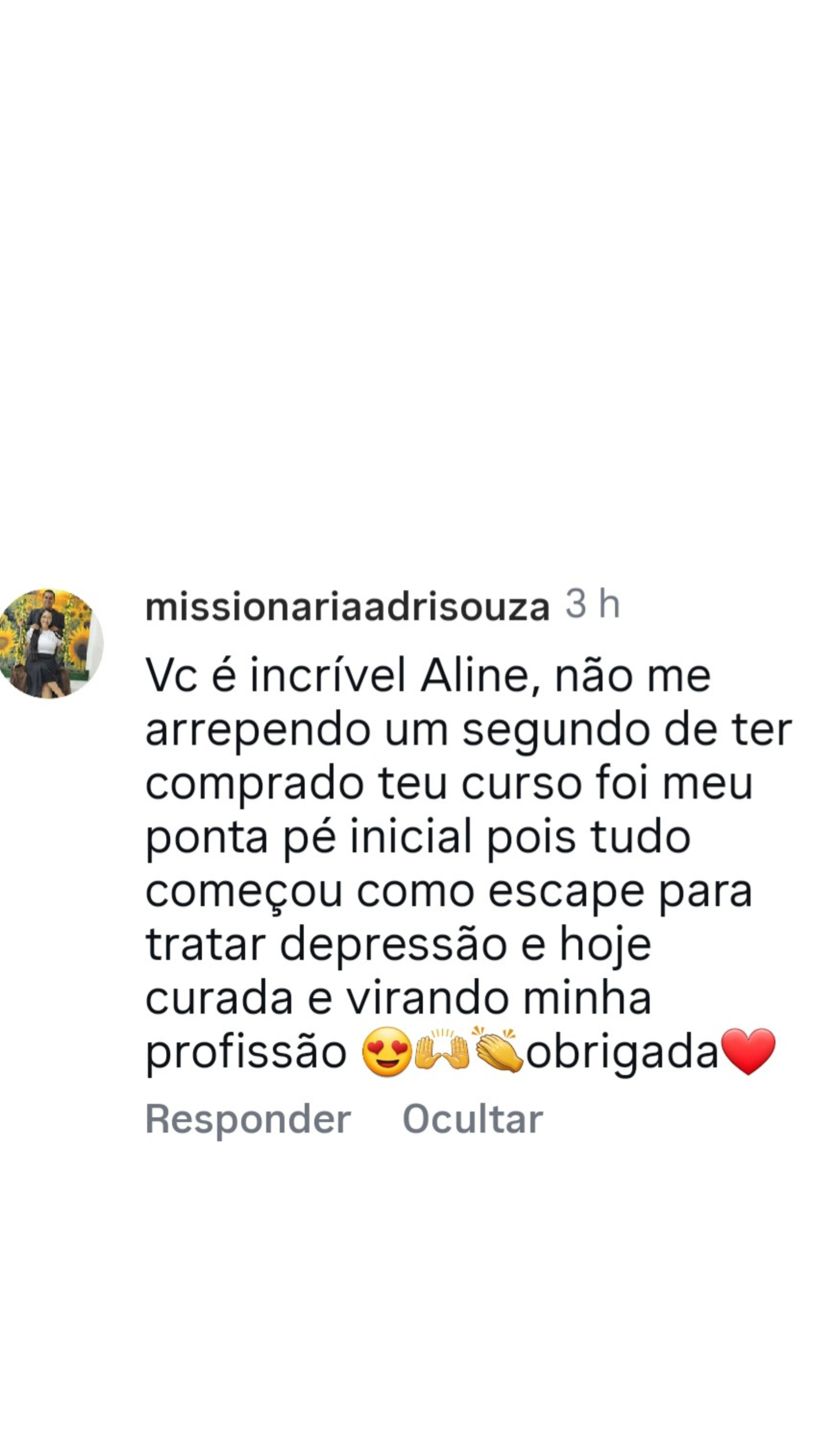 Depoimento de aluna