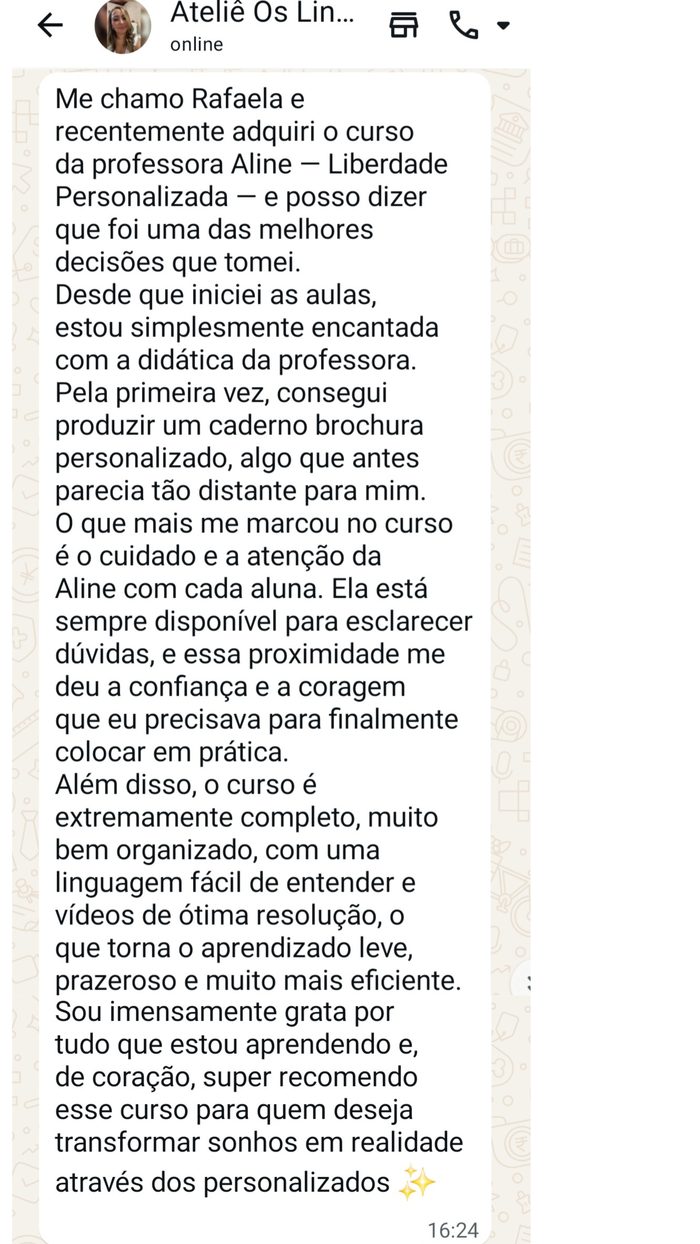 Depoimento de aluna