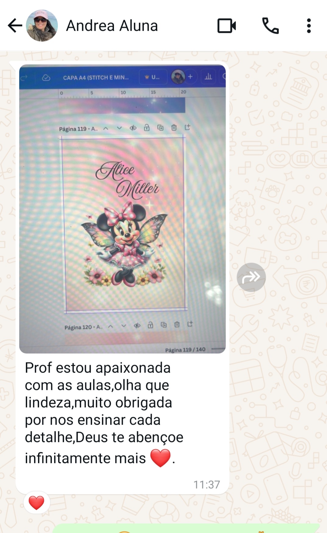 Depoimento de aluna