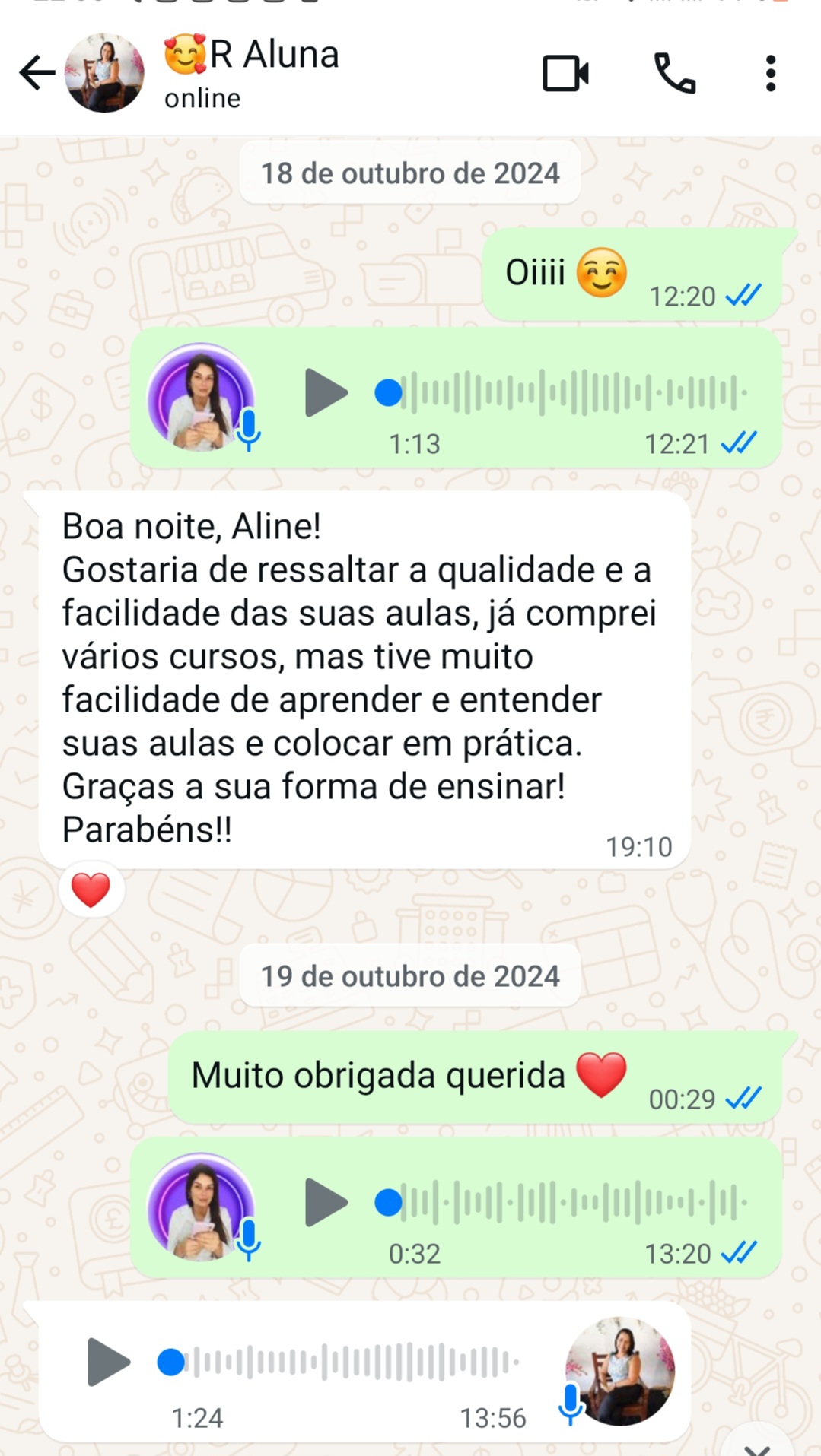 Depoimento de aluna