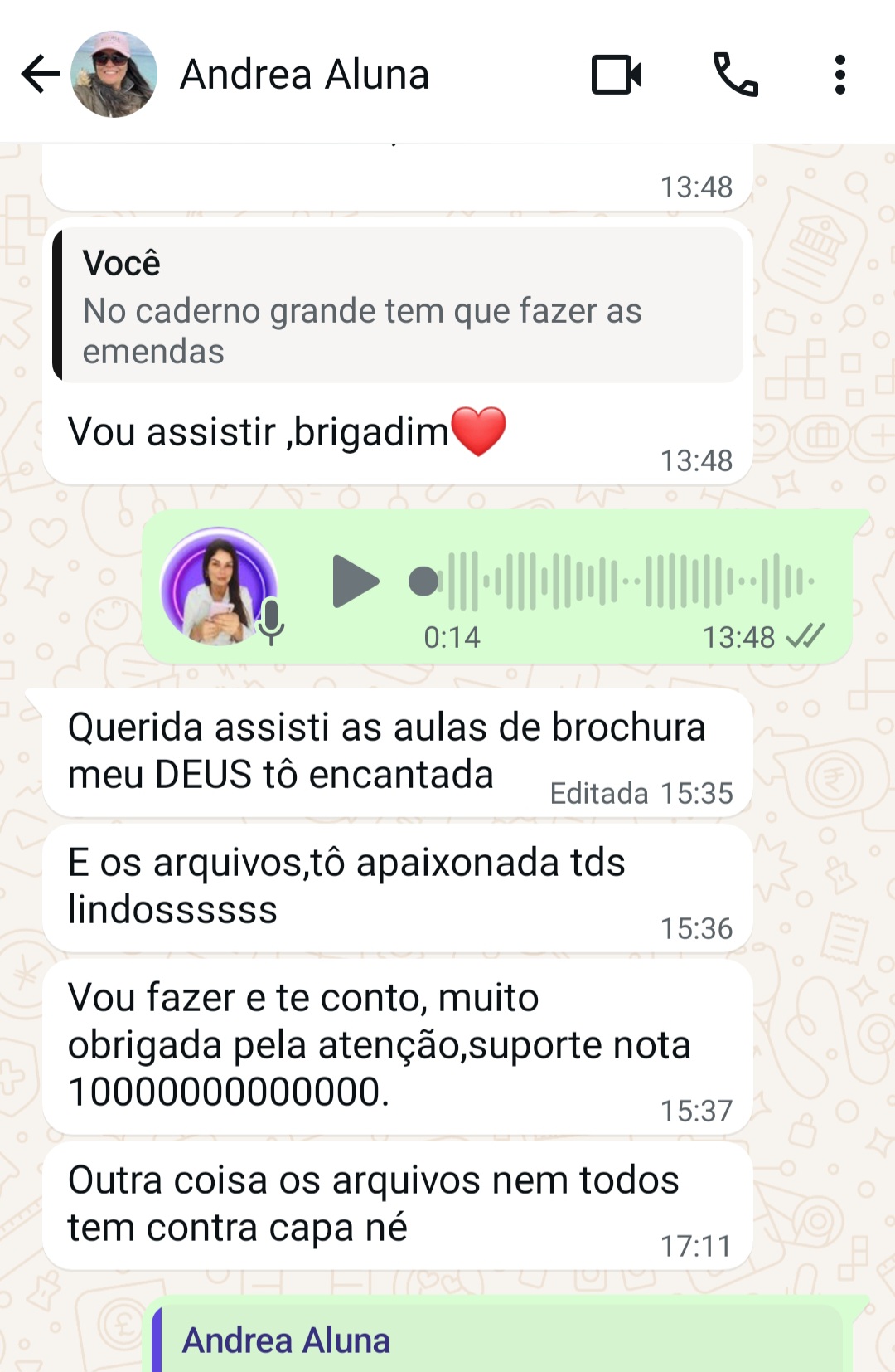 Depoimento de aluna
