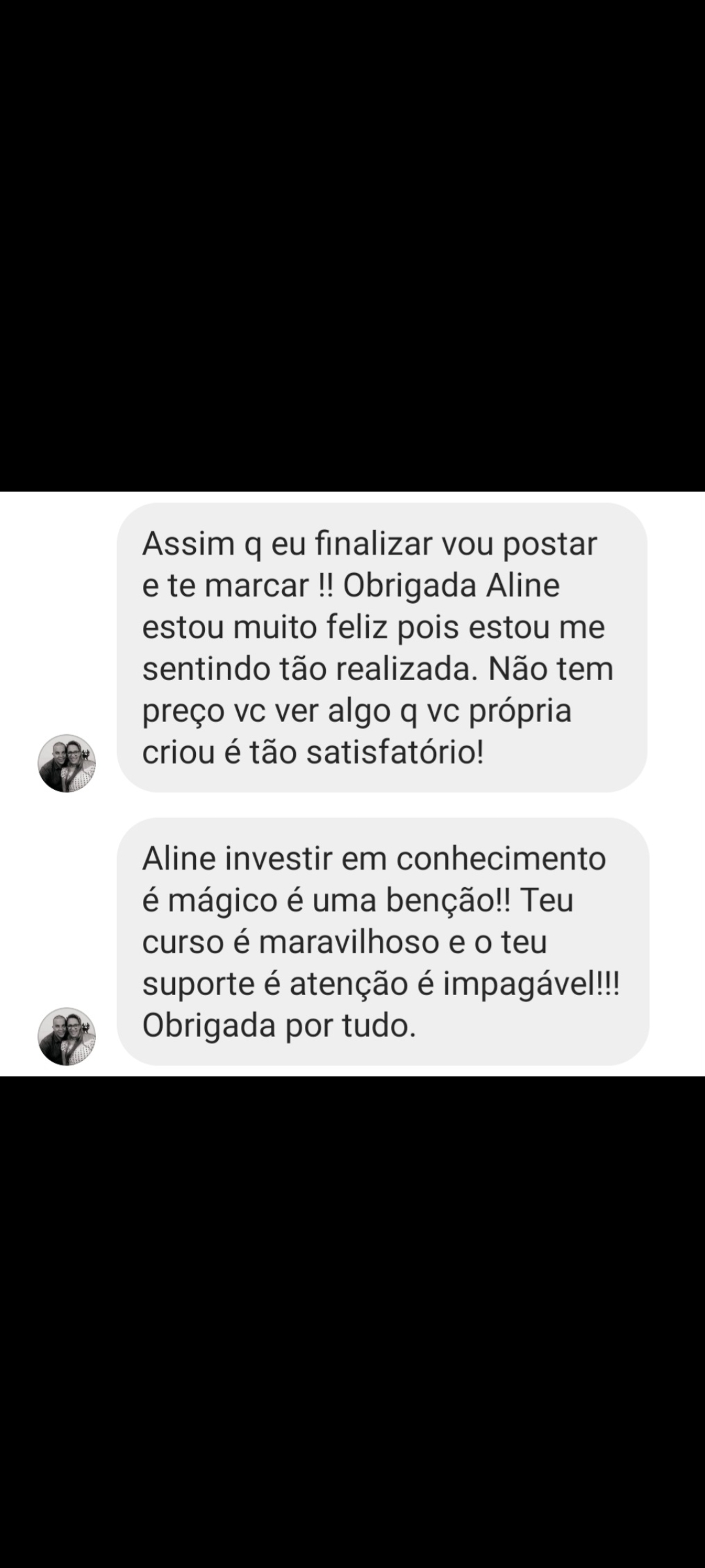 Depoimento de aluna
